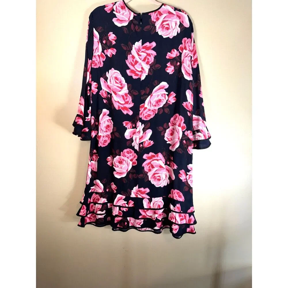 Kate Spade Dress, Black with pink and burgundy flowers
